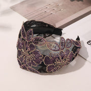Lace Flower Wide Headband Pink Hair Accessories