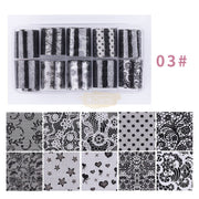 Lace Nail Foil Transfer Set (10 rolls) - Available in 5 designs Nail Foil 3 Nail Art Tool