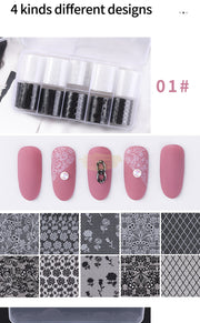 Lace Nail Foil Transfer Set (10 rolls) - Available in 5 designs Nail Art Tool