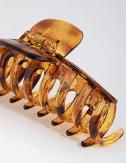 Large Claw Hair Clip | 11 cm | Translucent Golden Brown Hair Claws & Clips