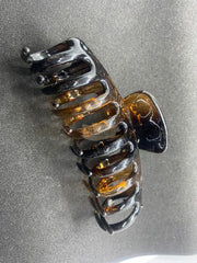 Large Claw Hair Clip | 11 cm | Translucent Golden & Dark Brown Hair Claws & Clips