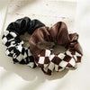 Leather Corduroy Checkerboard Print Scrunchie Design 10 Hair Accessories