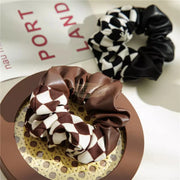 Leather Corduroy Checkerboard Print Scrunchie Design 10 Hair Accessories