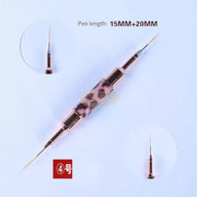 Leopard Print Double-Sided Nail Art Liner Brush (price per piece) 15/20mm Nail Art Brush