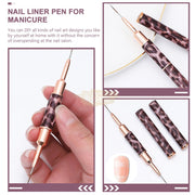 Leopard Print Double-Sided Nail Art Liner Brush (price per piece) Nail Art Brush
