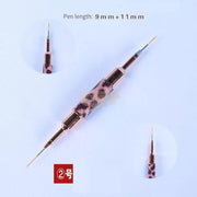 Leopard Print Double-Sided Nail Art Liner Brush (price per piece) 9/11mm Nail Art Brush