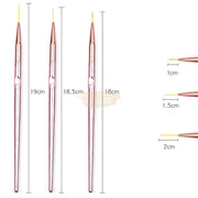 Liner Brush Set - 3 pieces Nail Brush Set