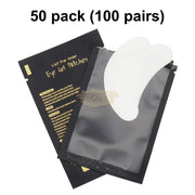 Lint Free Under Eye Gel Patch for Eyelash Extensions | Black (1 pair per pack) 50 Packs (50 pairs) eyelash Patch