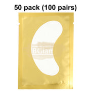 Lint Free Under Eye Gel Patch for Eyelash Extensions | Gold (1 pair per pack) 50 Packs (50 pairs) eyelash Patch