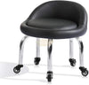 Low profile stool on wheels with back support | 31 cm | Black Pedicure Stool