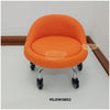 Low profile stool on wheels with back support | 31cm | Orange Stool