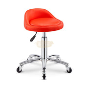 Low profile stool on wheels with back support | Black Stool
