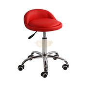 Low profile stool on wheels with back support | Black Stool