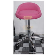 Low profile stool on wheels with back support | Black Stool