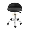 Low profile stool on wheels with back support | Black Stool