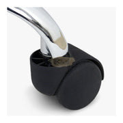 Low profile stool on wheels with back support | Black Stool