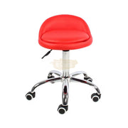 Low profile stool on wheels with back support | Black Stool