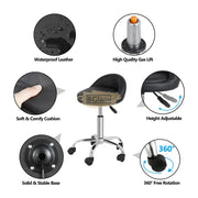 Low profile stool on wheels with back support | Orange Stool