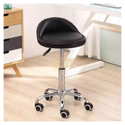 Low profile stool on wheels with back support | Orange Stool