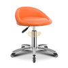 Low profile stool on wheels with back support | Orange Stool