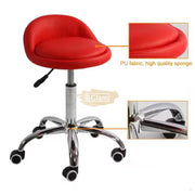 Low profile stool on wheels with back support | Pink Stool