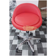 Low profile stool on wheels with back support | Pink Stool