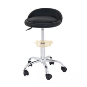 Low profile stool on wheels with back support | Pink Stool