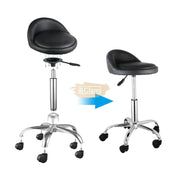 Low profile stool on wheels with back support | Pink Stool