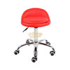 Low profile stool on wheels with back support | Red Stool