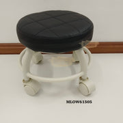Low stool on wheels Black Low Stool