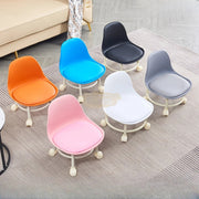 Low Stool with Back Support on Wheels Low Stool