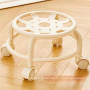 Low Stool with Back Support on Wheels Low Stool