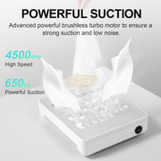 LUGX LG608 Plus Professional Nail Dust Collector 4500 RPM with 30 Pcs Filter Papers Nail Dust Vacuum