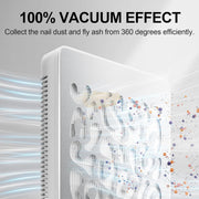 LUGX LG608 Plus Professional Nail Dust Collector 4500 RPM with 30 Pcs Filter Papers Nail Dust Vacuum