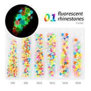 Luminous Rhinestones Multi-faceted flatback - Available in 6 colors 01 Set Nail Art Tool