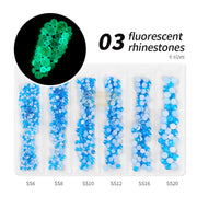 Luminous Rhinestones Multi-faceted flatback - Available in 6 colors 03 Set Nail Art Tool