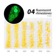 Luminous Rhinestones Multi-faceted flatback - Available in 6 colors 04 Set Nail Art Tool