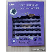 LZM 140pcs Self Adhesive Lash with tweezers | D-Curl Mixed 9-14mm | No Glue DIY Lashes 50P 9-14mm Self-Adhesive Lash