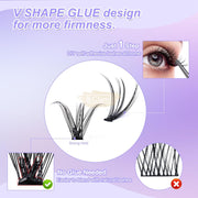 LZM 140pcs Self Adhesive Lash with tweezers | D-Curl Mixed 9-14mm | No Glue DIY Lashes Self-Adhesive Lash Clusters