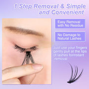 LZM 140pcs Self Adhesive Lash with tweezers | D-Curl Mixed 9-14mm | No Glue DIY Lashes Self-Adhesive Lash Clusters