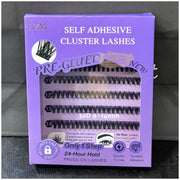LZM 140pcs Self Adhesive Lash with tweezers | D-Curl Mixed 9-14mm | No Glue DIY Lashes 30P 9-14mm Self-Adhesive Lash