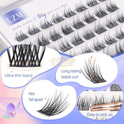 LZM 84pcs Sunflower Lash Clusters C-Curl Mixed 9-13mm | DIY Lashes DIY Lash Clusters
