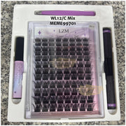 LZM 96pcs Lash Cluster Extension Kit | DIY Lashes WL012 C-MIX DIY Lash Clusters