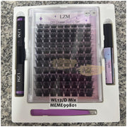 LZM 96pcs Lash Cluster Extension Kit | DIY Lashes WL012 D-MIX DIY Lash Clusters