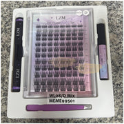 LZM 96pcs Lash Cluster Extension Kit | DIY Lashes WL08 D-MIX DIY Lash Clusters