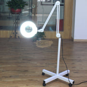 Magnifying Floor Lamp with Rolling Stand White