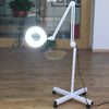 Magnifying Floor Lamp with Rolling Stand White