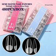 Vicovi 480pcs Full Cover Medium Coffin Nail Tips | Half Matte