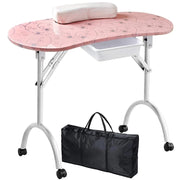 Foldable Manicure Station - Pink Flower Design with Carry Bag MT-017F