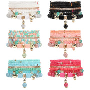 Boho-Chic Multi-Layered Beaded Stretch Bracelet